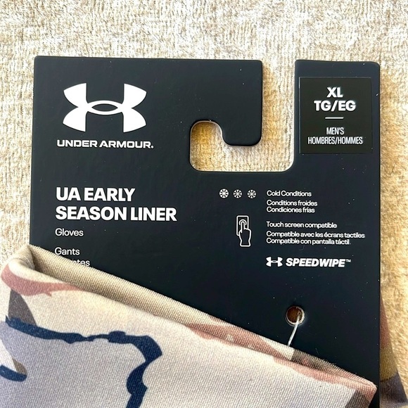 Brand New Under Armour Men’s Early Season Liner Camo Hunting Touchscreen Gloves - Picture 2 of 15